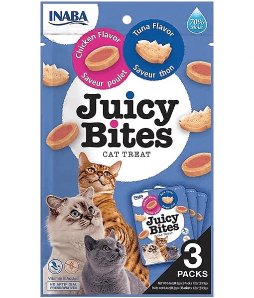 Inaba - cat Juicy Bites Treats Tuna & Chicken Flavor 34 g (11.3 g × 3)