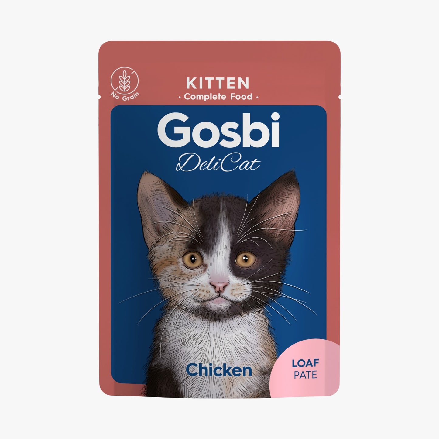 Gosbi - DeliCat, Chicken Kitten Complete Wet Cat Food – Loaf Pâté, Grain-Free, Energy-Rich – 70g