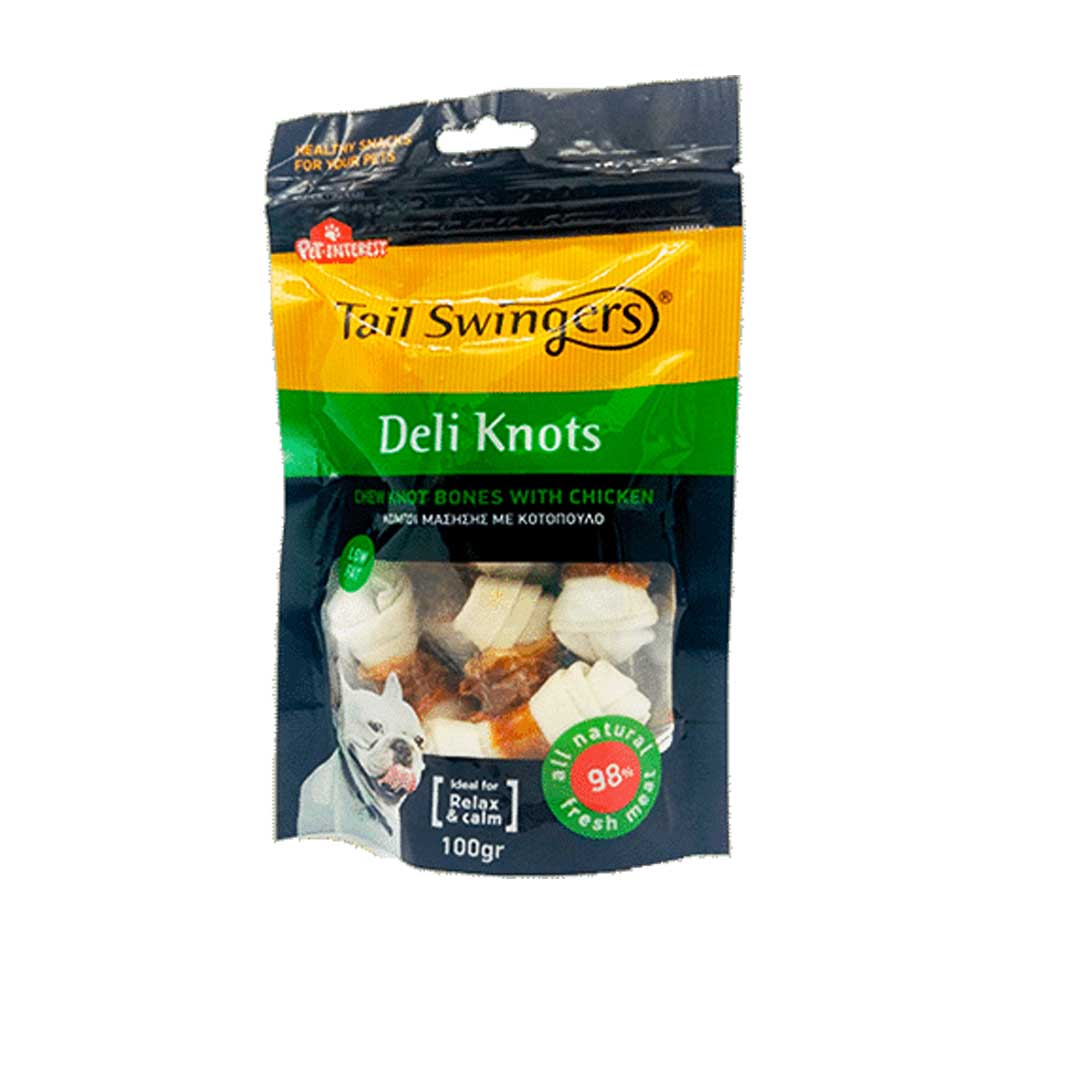 Tail Swingers - dog deli knots with chicken 100g
