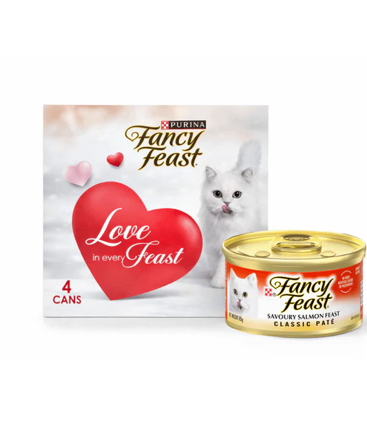Purina Fancy Feast - cat Classic Paté Gravy Lovers Gourmet Food – Savoury Salmon, All Life Stages – 4x85g