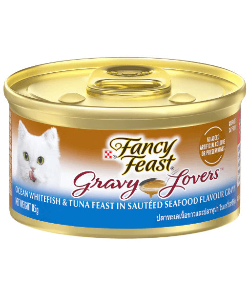 Purina Fancy Feast - cat Love in every Feast - Gravy Lovers Gourmet Cat Food – Ocean Whitefish & Tuna 4x85g
