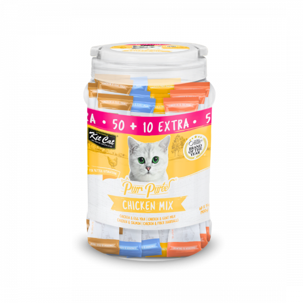 Kit Cat - Purr Puree Chicken Mix Liquid Treats 50+10 extra (60x15g)