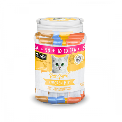 Kit Cat - Purr Puree Chicken Mix Liquid Treats 50+10 extra (60x15g)