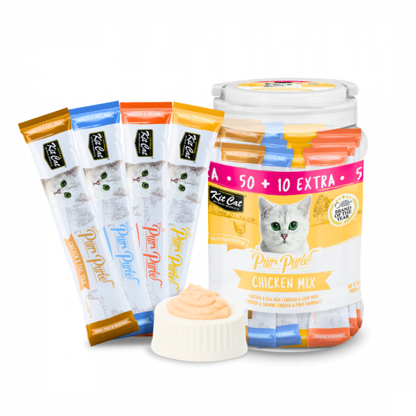 Kit Cat - Purr Puree Chicken Mix Liquid Treats 50+10 extra (60x15g)