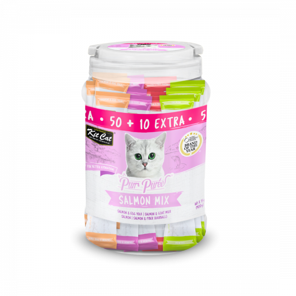 Kit Cat - Purr Puree Salmon Mix Liquid Treats 50+10 extra (60x15g)