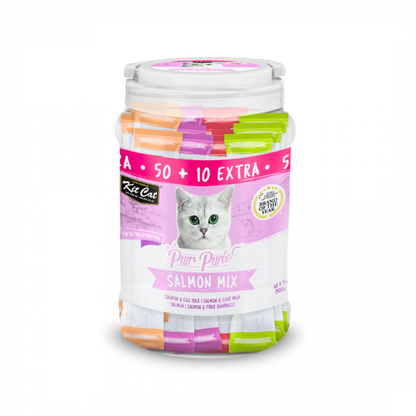 Kit Cat - Purr Puree Salmon Mix Liquid Treats 50+10 extra (60x15g)