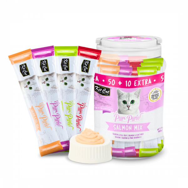 Kit Cat - Purr Puree Salmon Mix Liquid Treats 50+10 extra (60x15g)