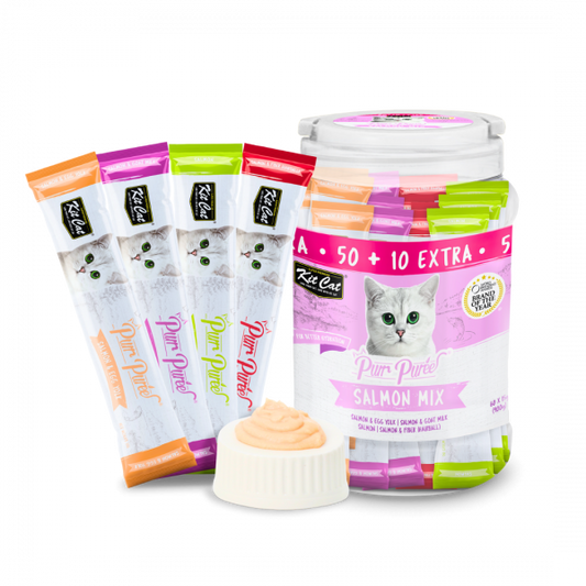 Kit Cat - Purr Puree Salmon Mix Liquid Treats 50+10 extra (60x15g)