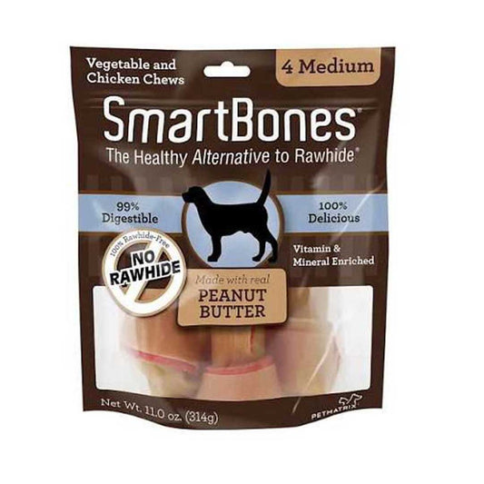 Smart Bones - dog real peanut butter 4 medium