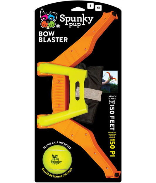 Spunky Pup - Bow Blaster Ball Launcher, Long Distance Fetch Toy, Ball Included