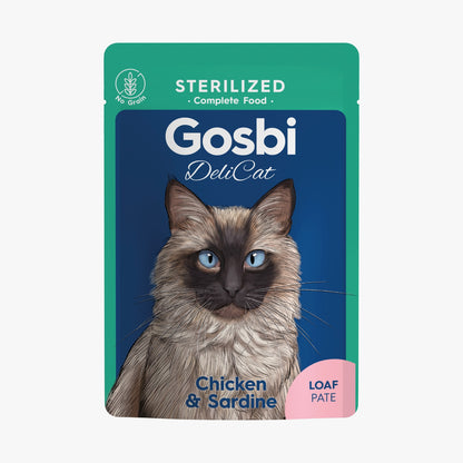 Gosbi - DeliCat, Chicken & Sardine, Grain-Free, Taurine & L-Carnitine, Sterilized Adult Wet Cat Food - 70g