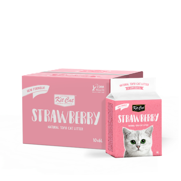Kit Cat - Natural Tofu Cat Litter 1.5mm – Strawberry 6L