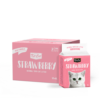 Kit Cat - Natural Tofu Cat Litter 1.5mm – Strawberry 6L