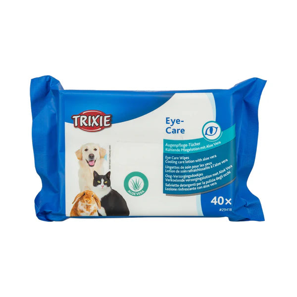 trixie - eye care wipes with aloe vera 40pcs