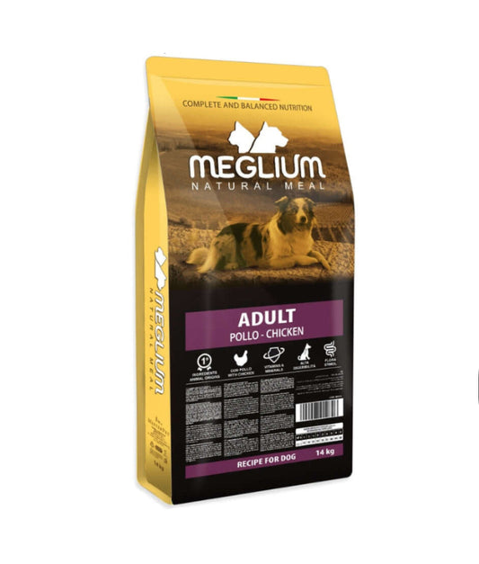 Meglium - Dog Natural Meal With Chicken, Complete Balanced Nutrition, Adult, Dry Dog Food - 14kg