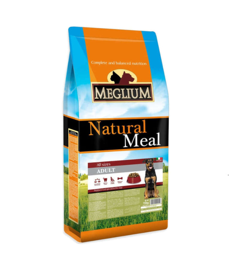 Meglium - Dog Natural Meal Beef, Chicken & Vegetables, Adult, All Breed Sizes, Dry Dog Food - 15kg