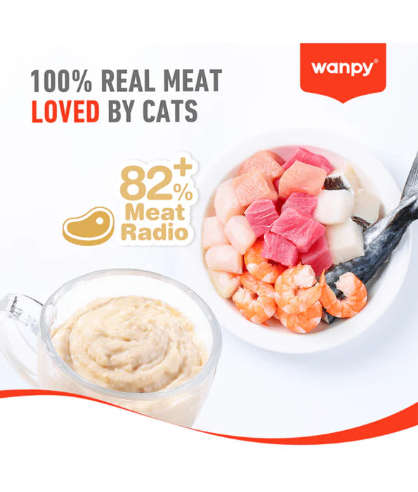 Wanpy – cat Creamy Chicken Liquid Cat Treat, Easy Digestion, Vitamin Enriched, All Life Stages - 70 g