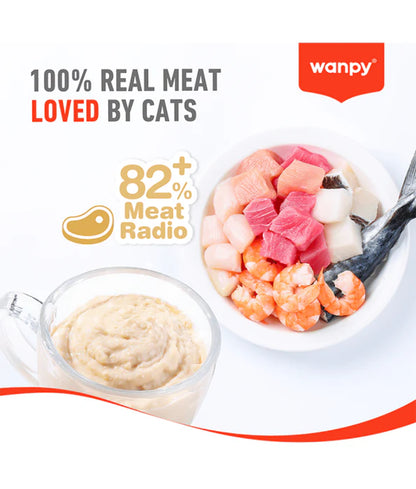 Wanpy – cat Creamy Chicken Liquid Cat Treat, Easy Digestion, Vitamin Enriched, All Life Stages - 70 g
