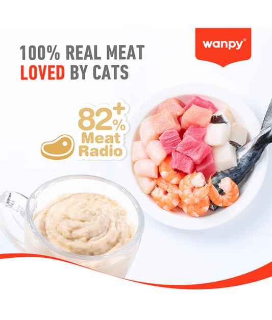 Wanpy – cat Creamy Chicken Liquid Cat Treat, Easy Digestion, Vitamin Enriched, All Life Stages - 70 g