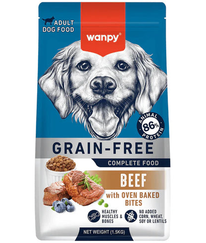 Wanpy – dog Grain-Free Beef Adult Dry Dog Food, High Animal Protein, Hypoallergenic, Small & Medium Breed Sizes Adult Dog Food
