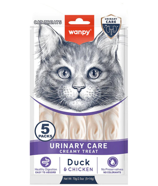 Wanpy - cat Urinary Care Creamy Treat, Duck & Chicken, Urinary Support, All Life Stages - 70 g