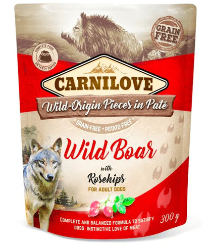 Carnilove - dog Wild Boar with Rosehips Pate, Adult Wet Food - 300g