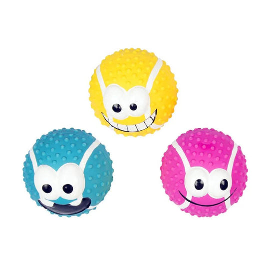 Duvo+ Latex Tennis Ball Smiley - dog toy