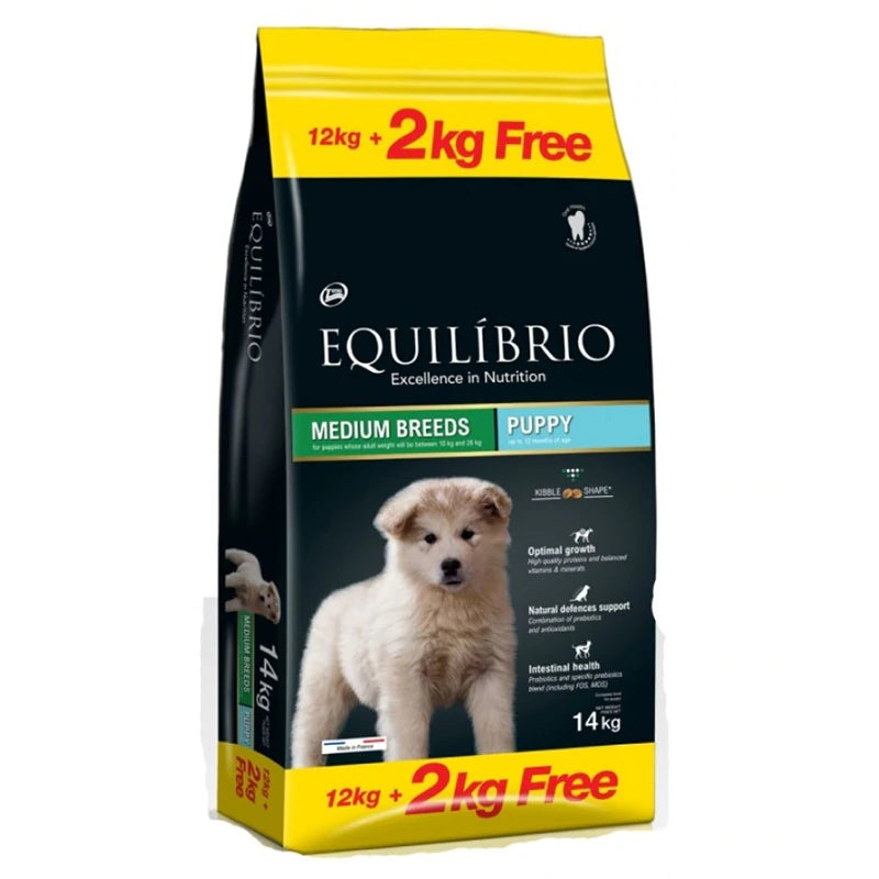 Equilibrio - Dog Medium Breeds Puppy 12kg+2kg free